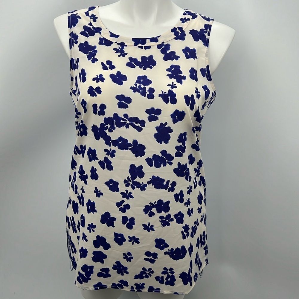 Cabi floral striped sleeveless hi lo tunic size large